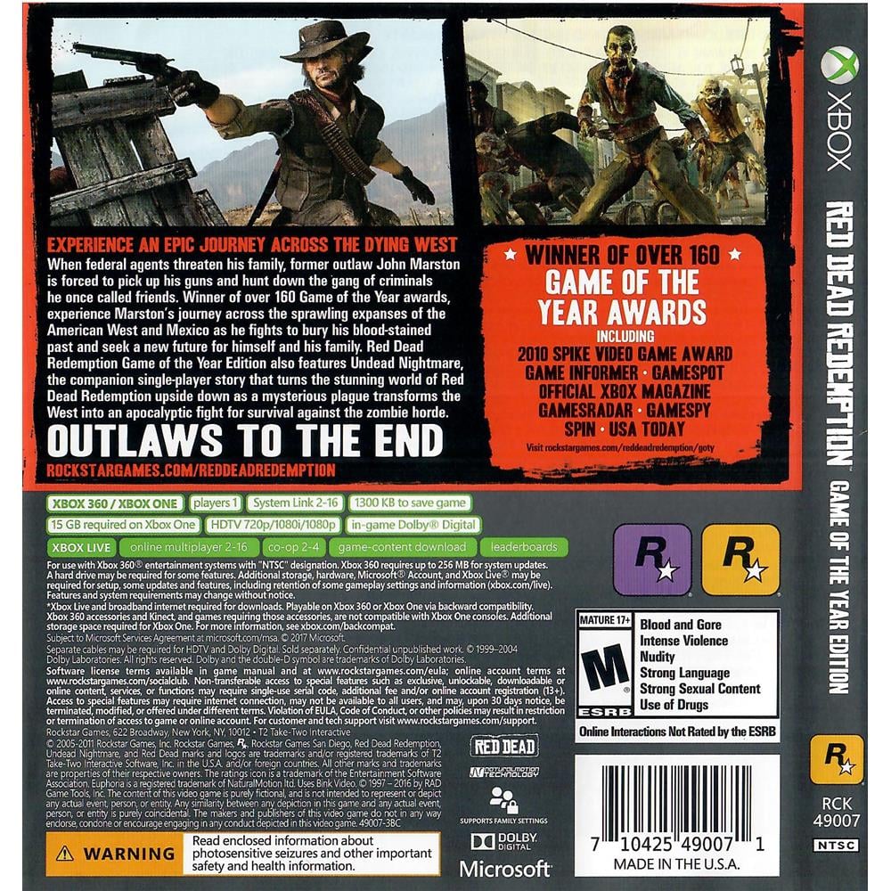  Red Dead Redemption: Game of the Year Edition - Xbox