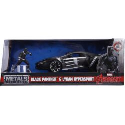 Carro Miniatura Lykan Hypersport 1:24 + Boneco Pantera Negra Diecast - Jada Metals