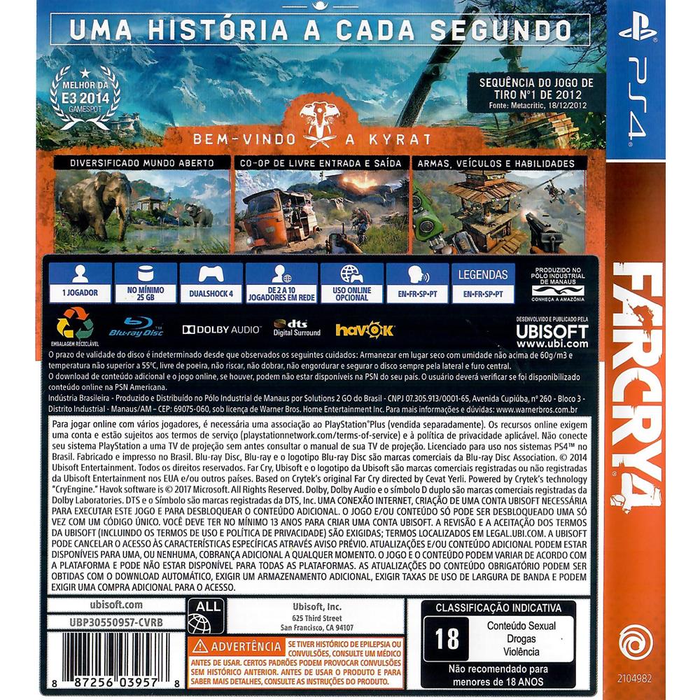 Jogo Far Cry 4 BR (Hits) - PS4 - UBISOFT - Jogos de Ação