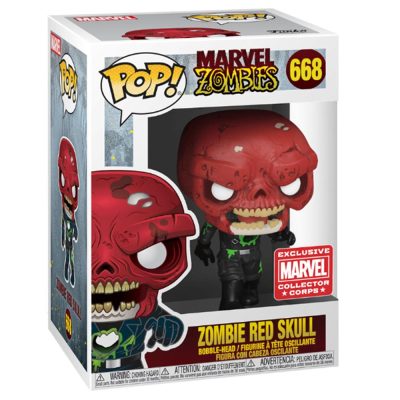 Funko Pop Zombie Red Skull 668 (Marvel) (Exclusive Collector Corps)