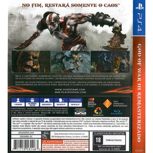 God Of War Iii Remasterizado Playstation Hits Ps4