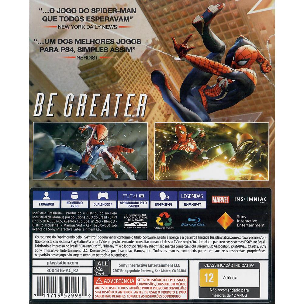 Jogo Spider-Man Edição Jogo Do Ano - Ps4 - Sony - Jogos de