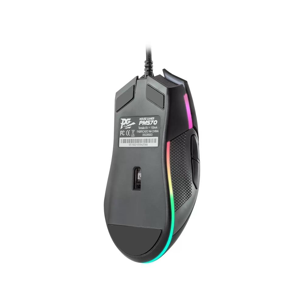 Mouse Gamer Philco Pms70 Rgb 5000Dpi 7 Botões - Preto