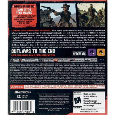 Red Dead Redemption Game Of The Year Greatest Hits Ps3