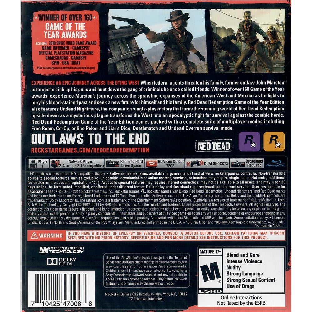 Red Dead Redemption: Game of the Year Edition (Greatest Hits) PS3