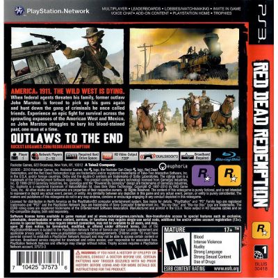 Red Dead Redemption Ps3 (Com Mapa)