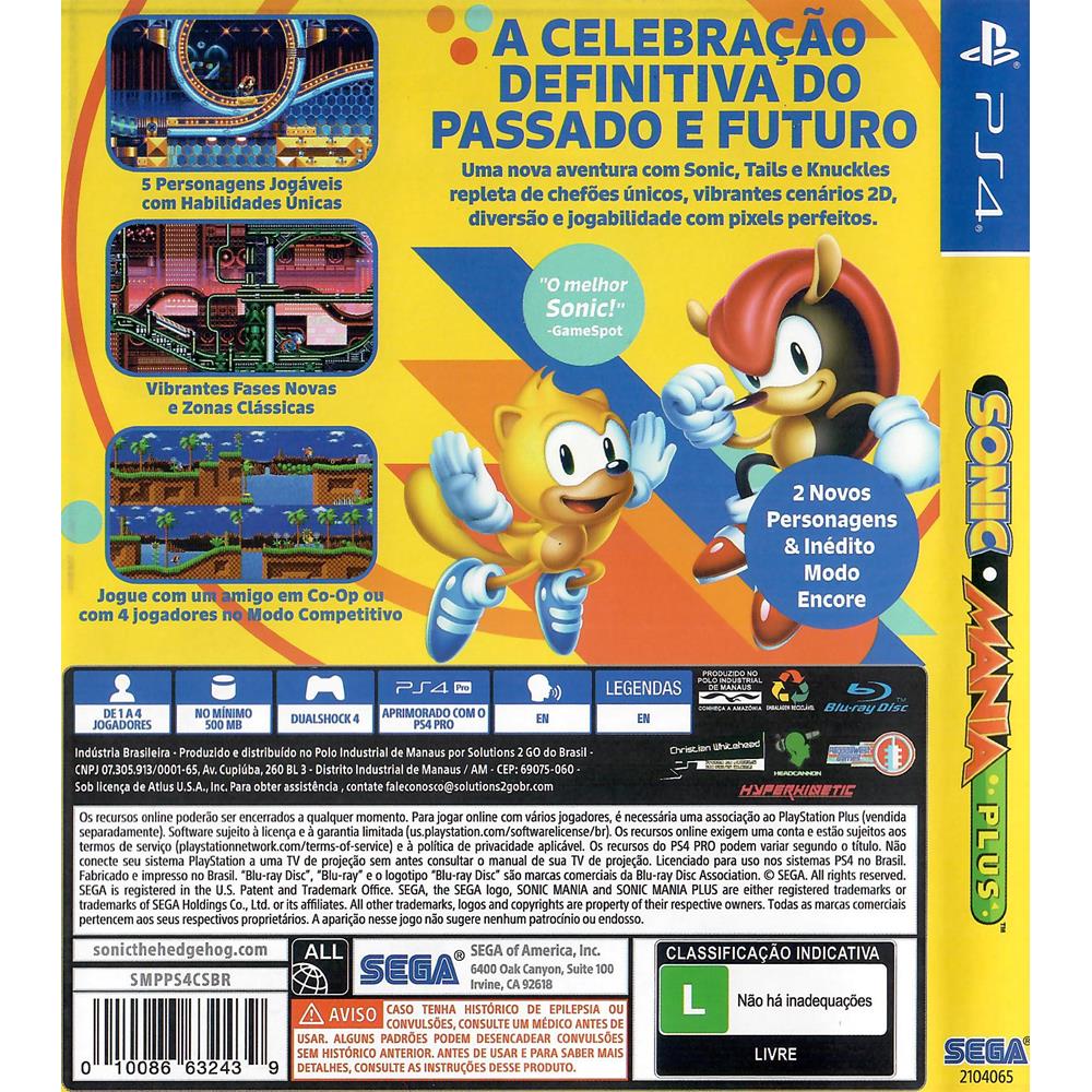 Sonic Mania Plus (Seminovo) - PS4 - ZEUS GAMES - A única loja Gamer de BH!