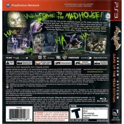Batman Arkham Asylum Goty Greatest Hits Ps3