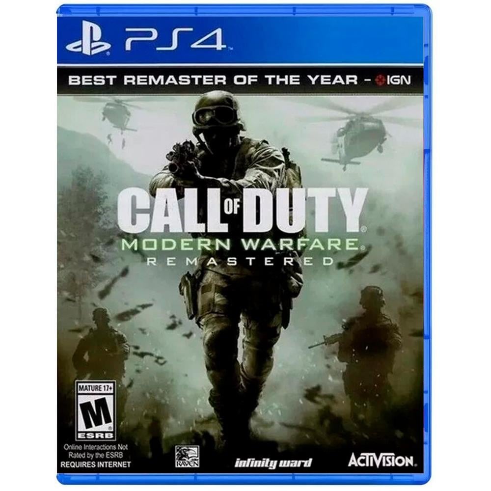 Jogo Mídia Física Call Of Duty Modern Warfare Remastered Ps4