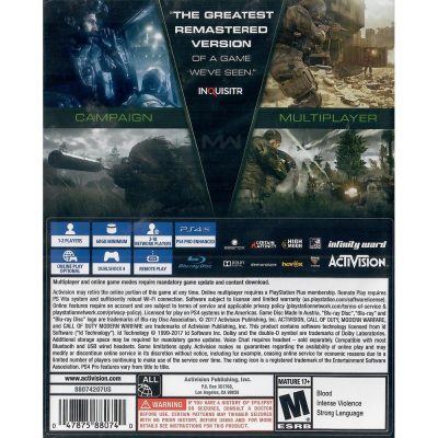 Call Of Duty Modern Warfare Remastered Ps4