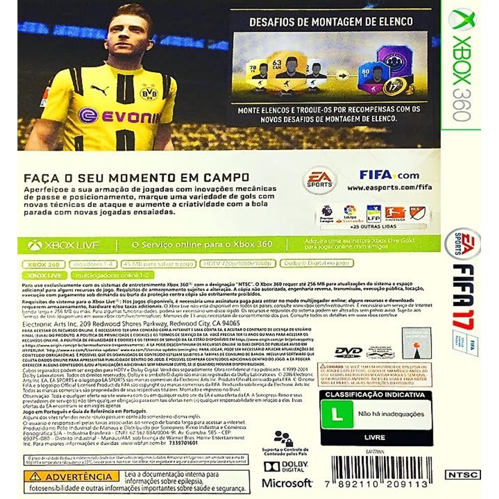 Jogo Fifa 17 Xbox 360 EA com o Melhor Preço é no Zoom