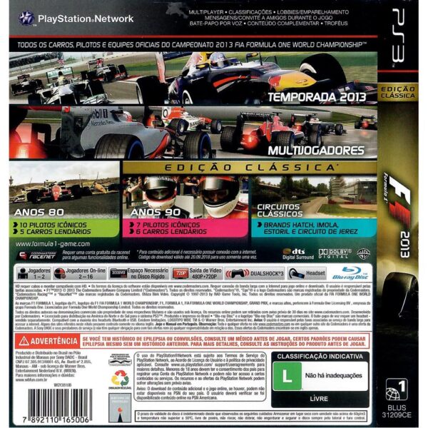 Formula 1 2013 Ps3 #3 (Sem Manual)