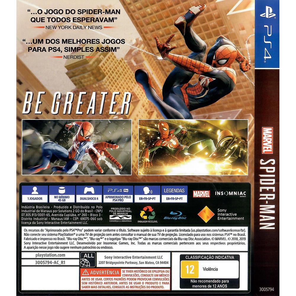 Jogo Midia Fisica Marvel Spider Man