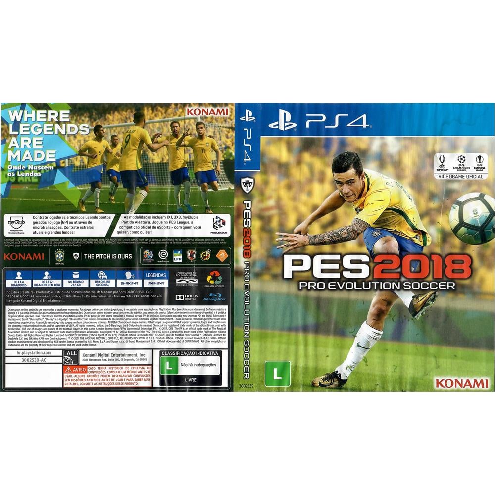 PES Pro Evolution Soccer PES 2015 PES 2016 PES 2017 PES 2018 Jogos de  Futebol Xbox 360 originais Mídia Física