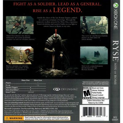 Ryse Son Of Rome Xbox One