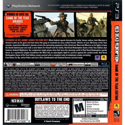 Red Dead Redemption Game Of The Year Edition Ps3