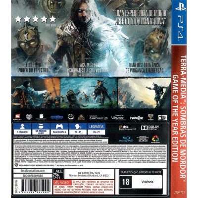 Sombras De Mordor Goty Playstation Hits Ps4