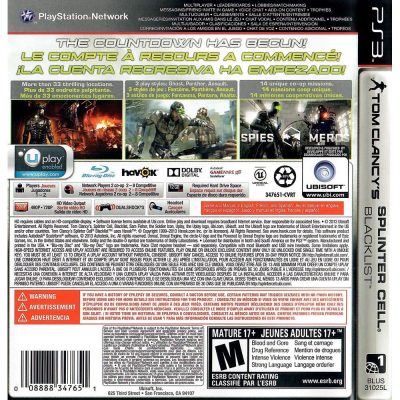 Tom Clancys Splinter Cell Blacklist Ps3