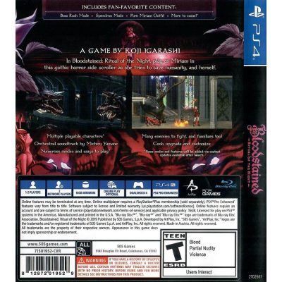 Bloodstained Ritual Of The Night Ps4