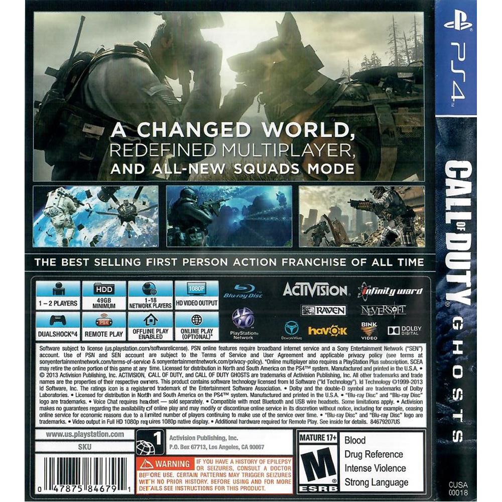 Call Of Duty Ghosts Ps4 #3 (Com Detalhe) (Jogo Mídia Física) - Arena Games  - Loja Geek