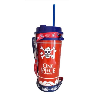 Copo Canudo Caveiras One Piece (Com Cordão)