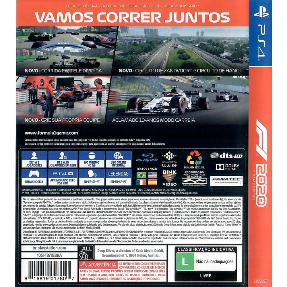 Pode rodar o jogo F1 2020?