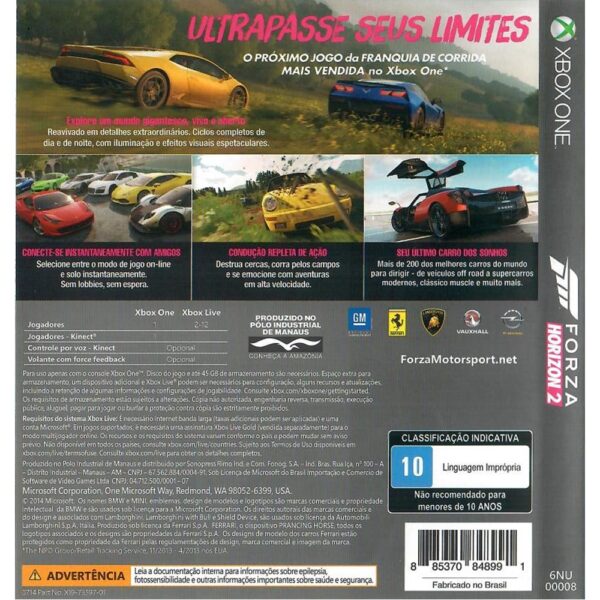 Forza Horizon 2 Xbox One (Seminovo) (Jogo Mídia Física)