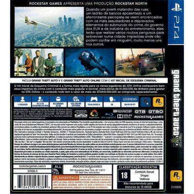 Grand Theft Auto V Ps4 (Sem Código)