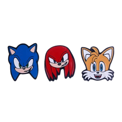 Kit Com 03 Pins Sonic Faces