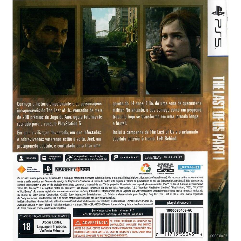 The Last Of Us Part I Ps5 #2 (Com Detalhe) (Jogo Mídia Física) - Arena  Games - Loja Geek
