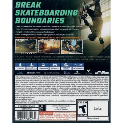 Tony Hawks Pro Skater 1+2 Ps4
