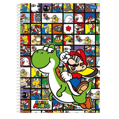 Caderno Capa Dura Super Mario Bros 200Fls