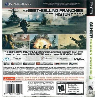 Call Of Duty Modern Warfare 3 Ps3