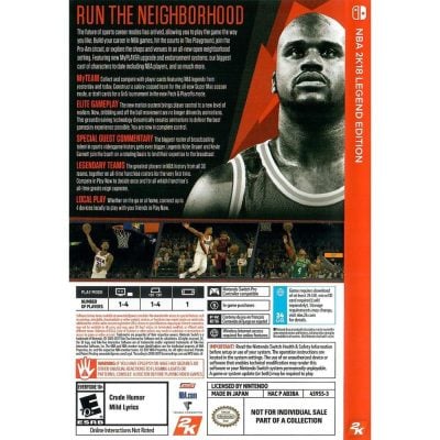 Nba 2K18 Legend Edition Nintendo Switch (Sem Adesivos)
