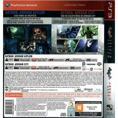 Batman Pacote Duplo Arkham Greatest Hits Ps3