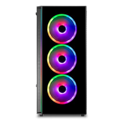 Gabinete Gamer Redragon Grapple, Mid Tower, Rgb, Lateral Em Vidro, Preto - Gc-607Bk