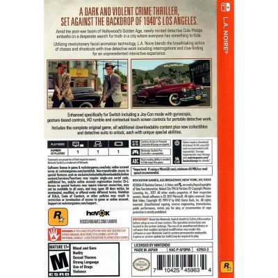 L.A. Noire Nintendo Switch