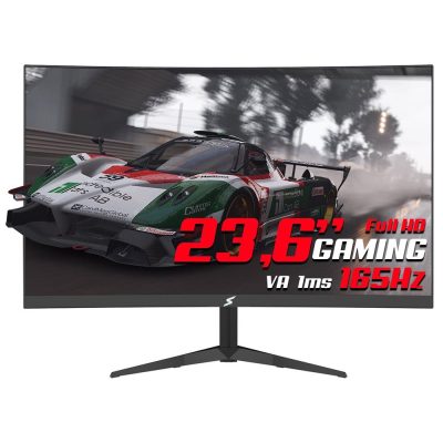 Monitor Gamer Superframe Precision Ultra, 23,6 Pol Curvo, Freesync/G-Sync, 1Ms, 165Hz