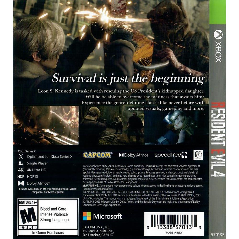 Resident Evil 4 Remake Xbox Series Parental Vip Pré Lançamen