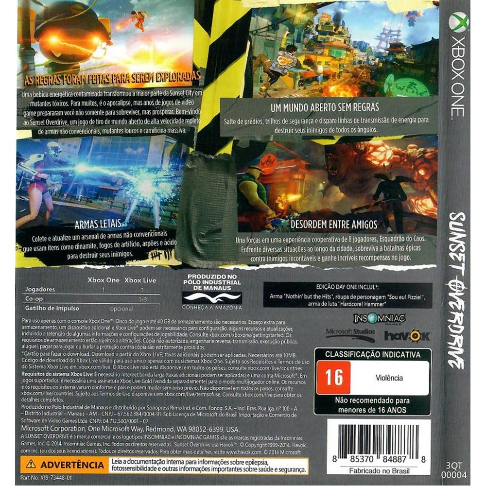 Sunset Overdrive Xbox One #1 (Com Detalhe) (Jogo Mídia Física) - Arena  Games - Loja Geek