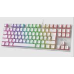 Teclado Mecanico Gamer Ninja Leap Pudim, Switch Blue, Rainbow, Abnt2, White (Branco) Teclado Mecanico Gamer Ninja Leap Pudim, Switch Blue, Rainbow, Abnt2, White (Branco)