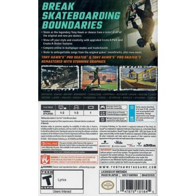 Tony Hawks Pro Skater 1+2 Nintendo Switch