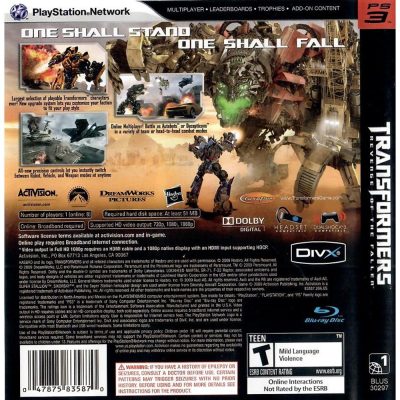 Transformers Revenge Of The Fallen Ps3