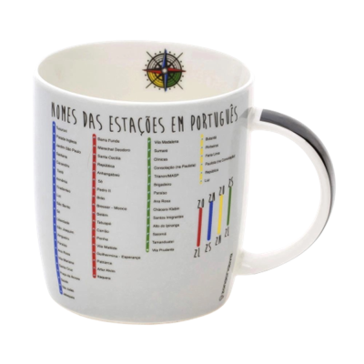 Caneca 320Ml - Metrô De São Paulo Para Gringos