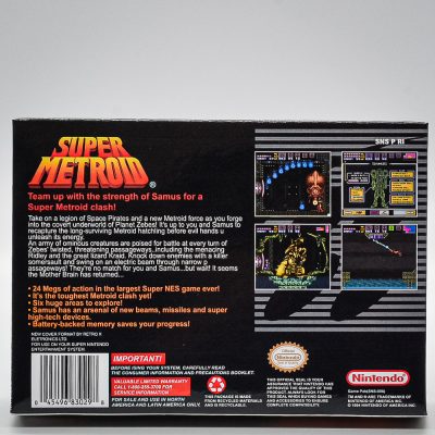 Cartucho Repro Super Metroid Snes (Com Caixa E Manual)
