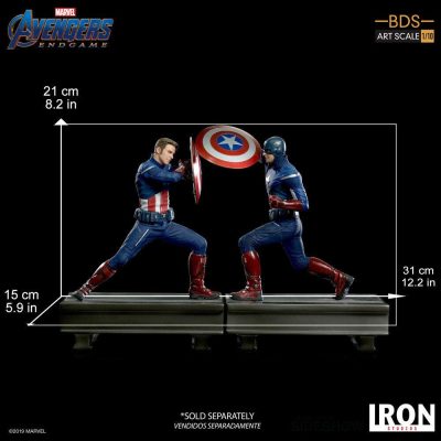 Diorama Captain America (2012) Vs. Capitão America (2023) - Batalha De Nova Iorque Os Vingadores