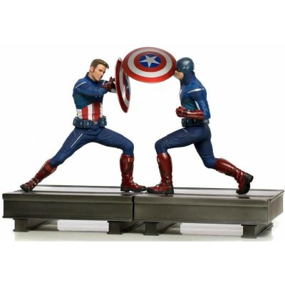 Diorama Captain America (2012) Vs. Capitão America (2023) - Batalha De Nova Iorque Os Vingadores
