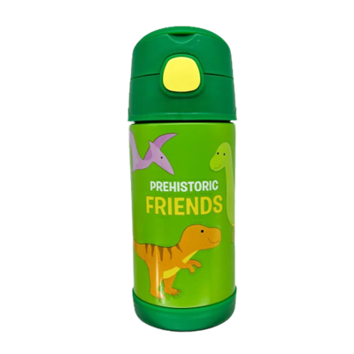 Garrafa Infantil Click Com Canudo - Prehistoric Friends