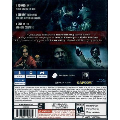 Resident Evil 2 Remake Ps4