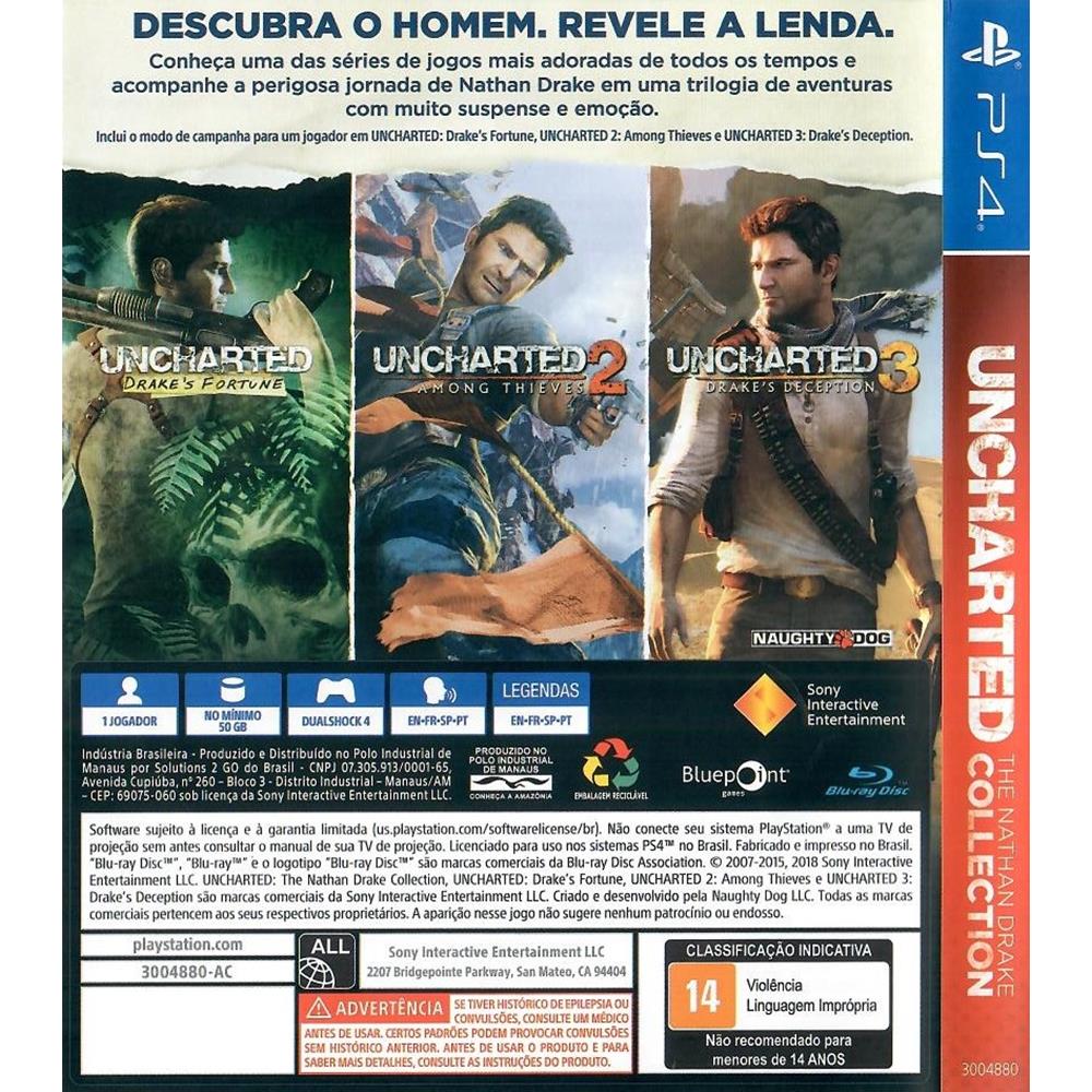 Jogo de Playstation 4 - Uncharted 4 - Mídia Física - SEMINOVO - Pronta  Entrega